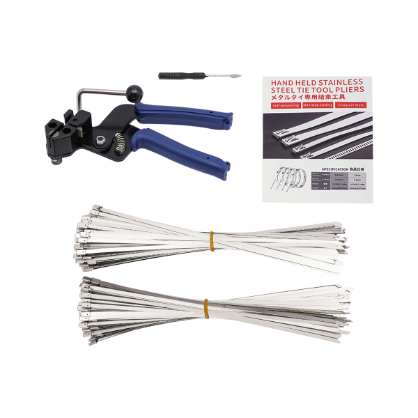 200PCS Metal Tie Wrap Gun Zip Tie Tool Cable Tie Gun for Stainless Steel Cable Ties 4.8 * 300mm Stainless Steel Cable Ties