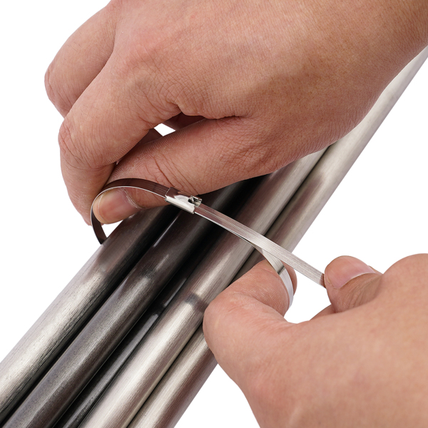 200PCS Metal Tie Wrap Gun Zip Tie Tool Cable Tie Gun for Stainless Steel Cable Ties 4.8 * 300mm Stainless Steel Cable Ties