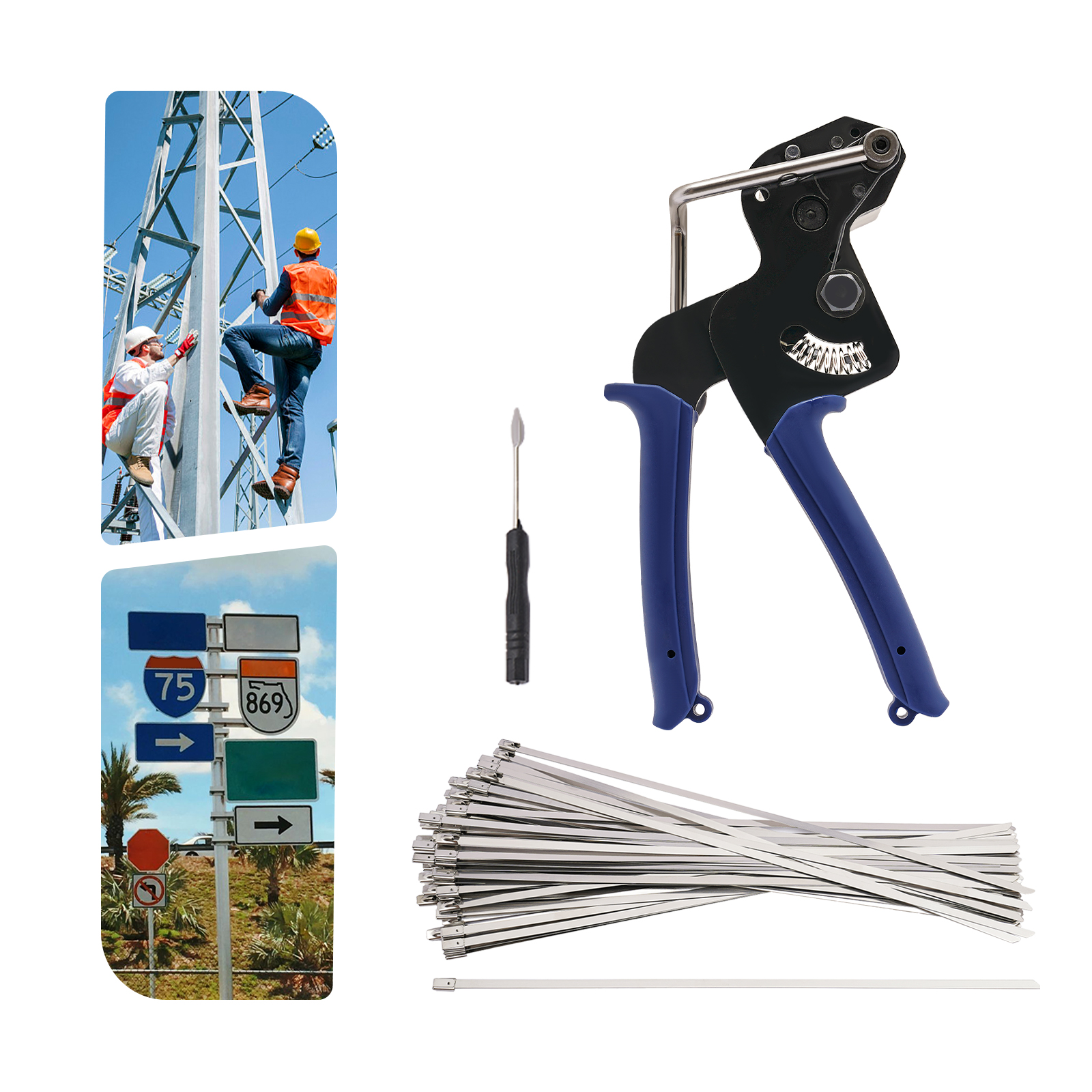Metal cable clamp gun, stainless steel cable clamp gun and metal cable clamp tool
