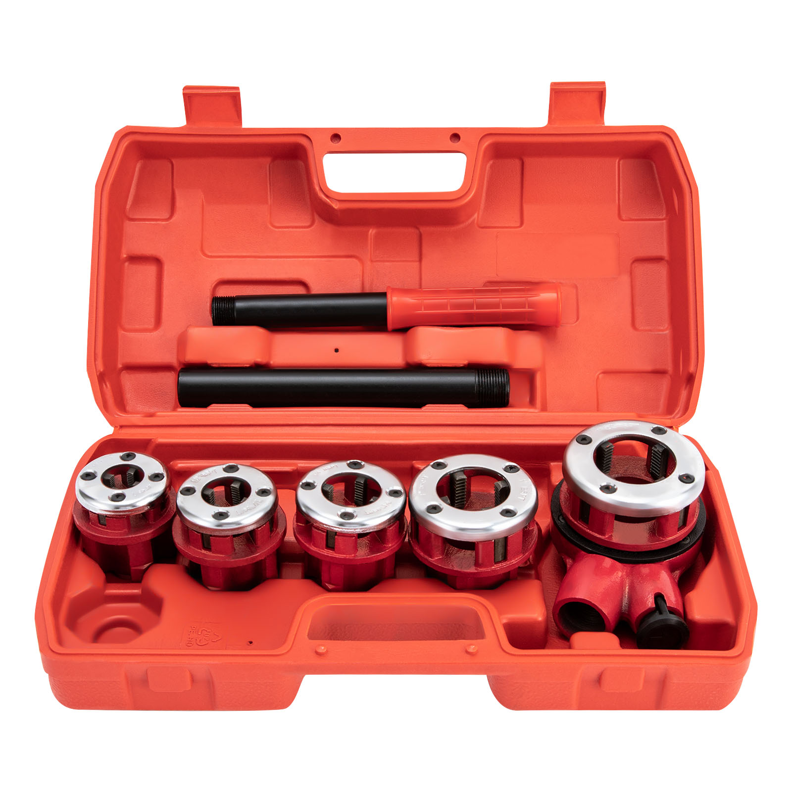 5 Dies (3/8", 1/2", 3/4", 1", 1-1/4") Pipe Threading Tool Set, Pipe Threading Tool Set, Cutting Tool Set for Plumbers