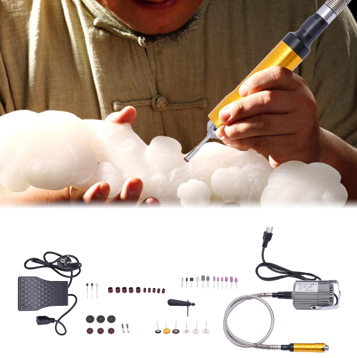 780W Electric Grinding Set Electric Engraving Grinder Suitable for Metal Processing Foot Control Home DIY Handicraft Production