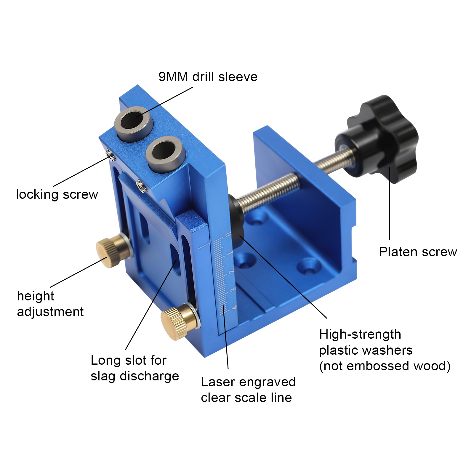 Pocket hole drill guide jig set woodworking guide positioner angle drill guide tool hole locator tool for woodworking, carpentry (blue) Pocket hole drill guide jig set woodworking guide positioner angle drill guide tool hole locator tool for woodworking, carpentry (blue)