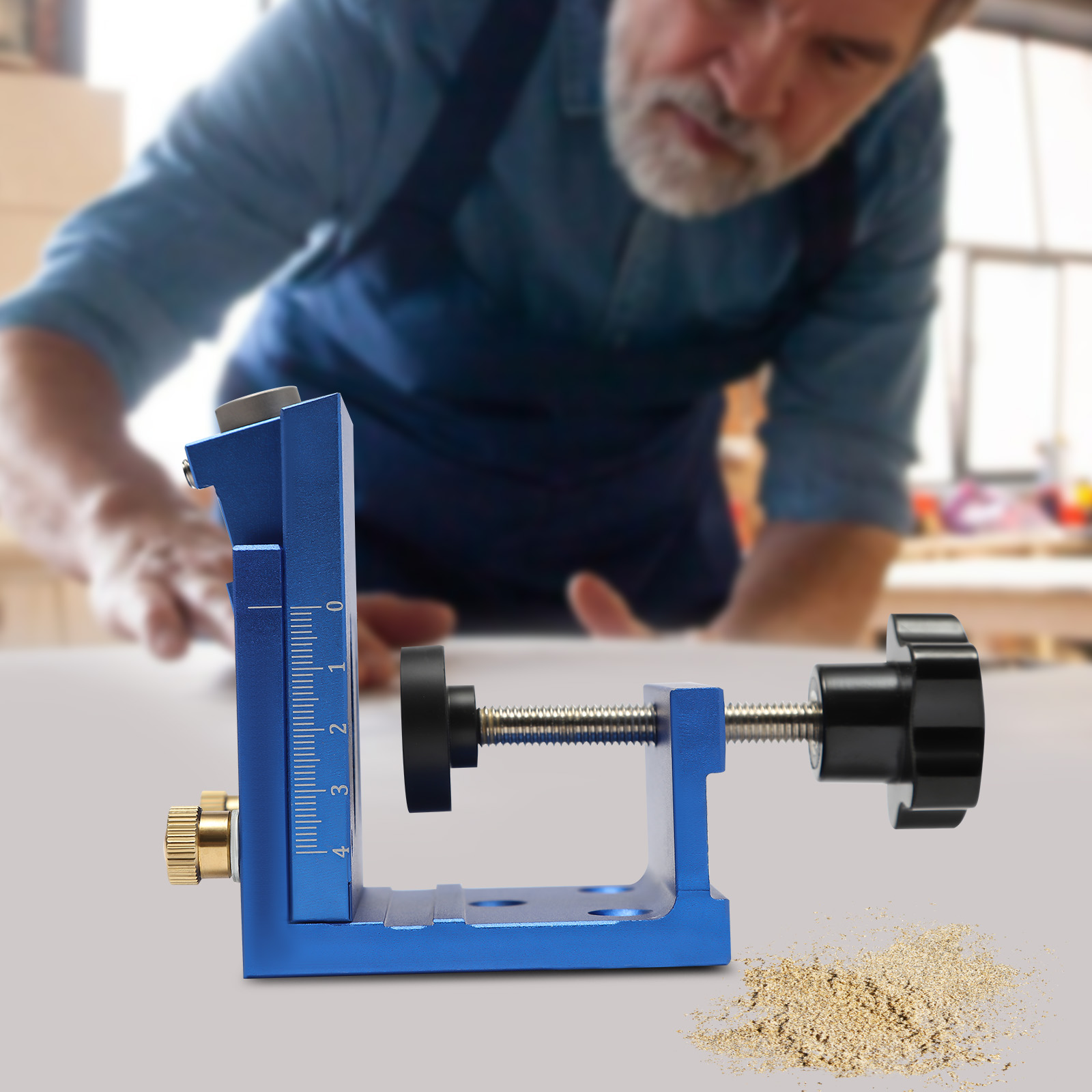 Pocket hole drill guide jig set woodworking guide positioner angle drill guide tool hole locator tool for woodworking, carpentry (blue) Pocket hole drill guide jig set woodworking guide positioner angle drill guide tool hole locator tool for woodworking, carpentry (blue)