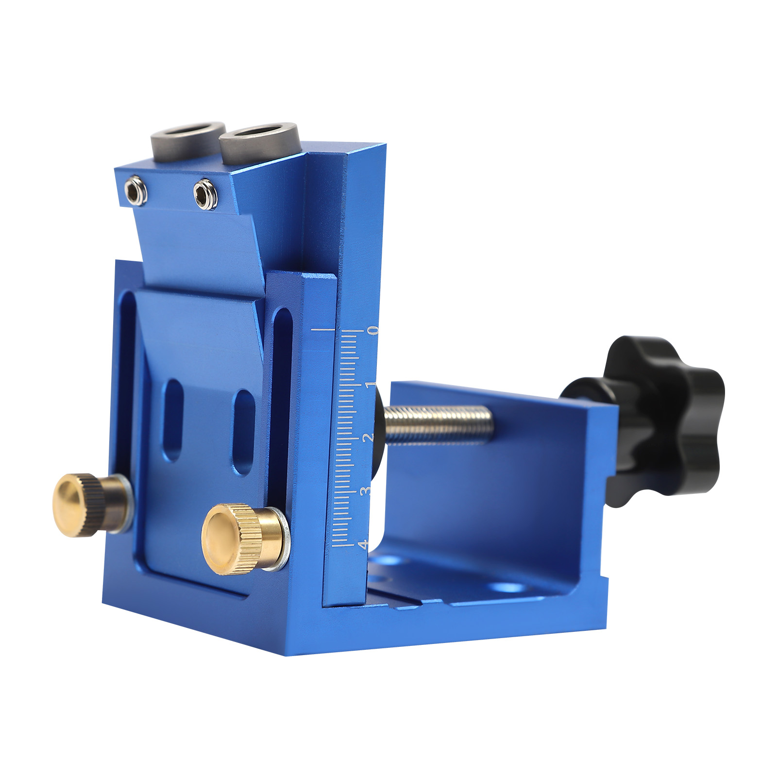 Pocket hole drill guide jig set woodworking guide positioner angle drill guide tool hole locator tool for woodworking, carpentry (blue)