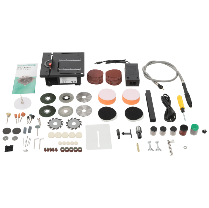 Mini Multi-Purpose Table Saw, 7-Speed Mini Table Saw with Cutting, Grinding and Engraving Tools Mini Multi-Purpose Table Saw, 7-Speed Mini Table Saw with Cutting, Grinding and Engraving Tools