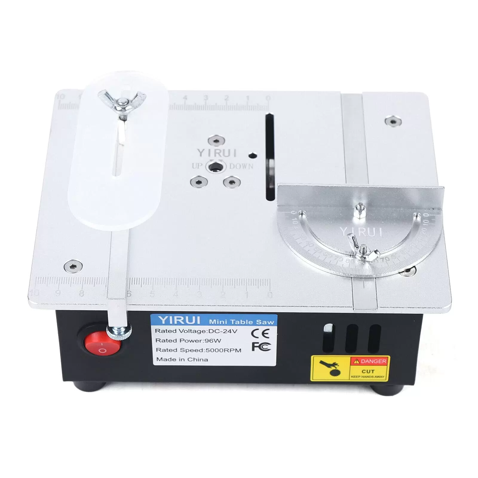 Mini Table Saws, 5000 RPM Multifunctional Mini Table Saw for Model Making 96W with Safety Guide Plate for Small PCB Bars Acrylic Aluminum Alloys