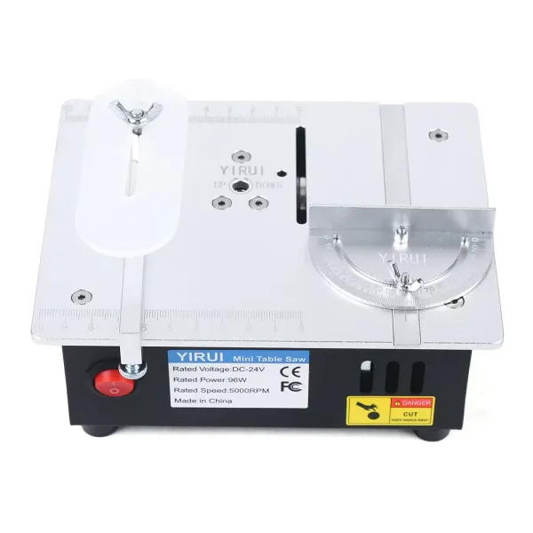 Mini Table Saws, 5000 RPM Multifunctional Mini Table Saw for Model Making 96W with Safety Guide Plate for Small PCB Bars Acrylic Aluminum Alloys