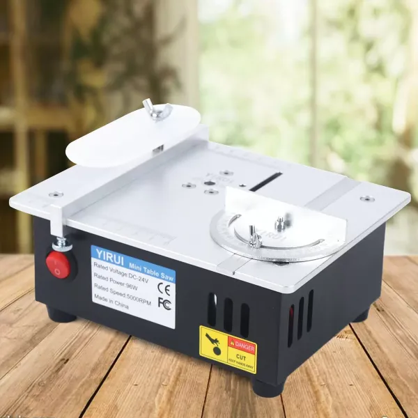 Mini Table Saws, 5000 RPM Multifunctional Mini Table Saw for Model Making 96W with Safety Guide Plate for Small PCB Bars Acrylic Aluminum Alloys Mini Table Saws, 5000 RPM Multifunctional Mini Table Saw for Model Making 96W with Safety Guide Plate for Small PCB Bars Acrylic Aluminum Alloys