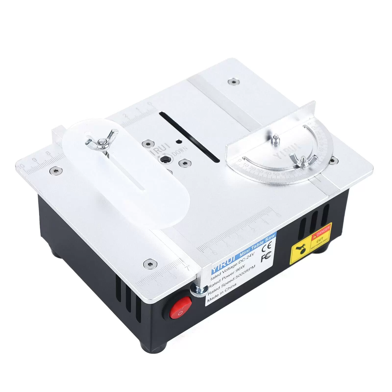 Mini Table Saws, 5000 RPM Multifunctional Mini Table Saw for Model Making 96W with Safety Guide Plate for Small PCB Bars Acrylic Aluminum Alloys