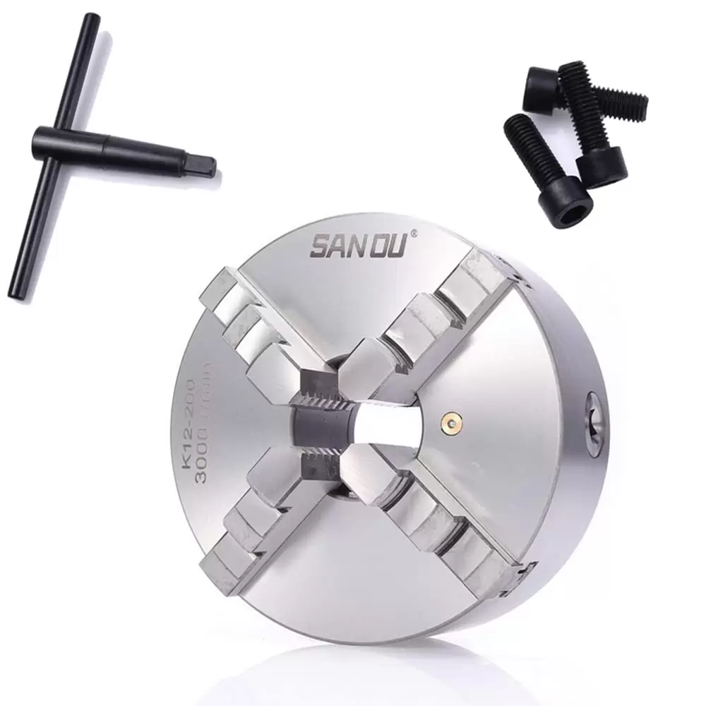 CNCEST 4 Jaw Chuck Lathe Chuck 80mm Four Jaw Chuck Central Jaw Precision Chuck Four-jaw Self-centering Chuck for Lathes Economical CNC Lathes Grinders CNCEST 4 Jaw Chuck Lathe Chuck 80mm Four Jaw Chuck Central Jaw Precision Chuck Four-jaw Self-centering Chuck for Lathes Economical CNC Lathes Grinders