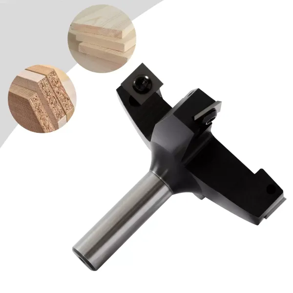Face cutter 4 wooden flutes for router 76 mm Cutting diameter 12 mm Cutting blade with reversible plates Face cutter 4 wooden flutes for router 76 mm Cutting diameter 12 mm Cutting blade with reversible plates