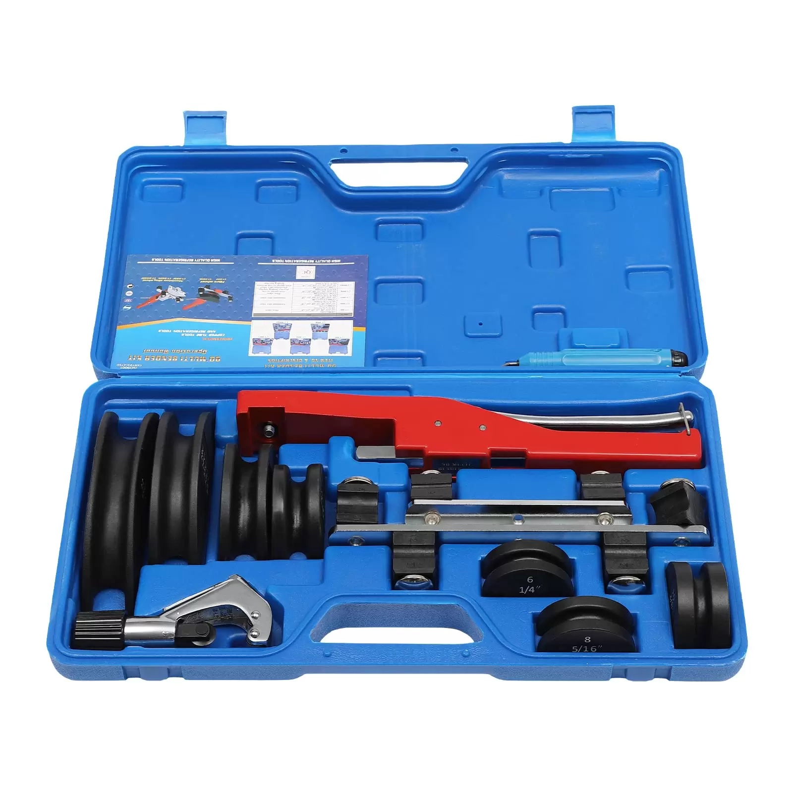 CT-999 Manual Pipe Bending Tool Kit with 7 Cutting Dies for 6-22mm Copper Tubes, Bending Radius up to 90° CT-999 Manual Pipe Bending Tool Kit with 7 Cutting Dies for 6-22mm Copper Tubes, Bending Radius up to 90°