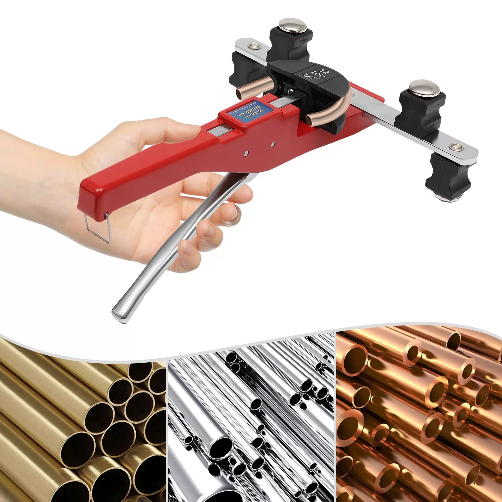 CT-999 Manual Pipe Bending Tool Kit with 7 Cutting Dies for 6-22mm Copper Tubes, Bending Radius up to 90° CT-999 Manual Pipe Bending Tool Kit with 7 Cutting Dies for 6-22mm Copper Tubes, Bending Radius up to 90°