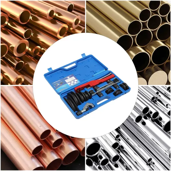 CT-999 Manual Pipe Bending Tool Kit with 7 Cutting Dies for 6-22mm Copper Tubes, Bending Radius up to 90°
