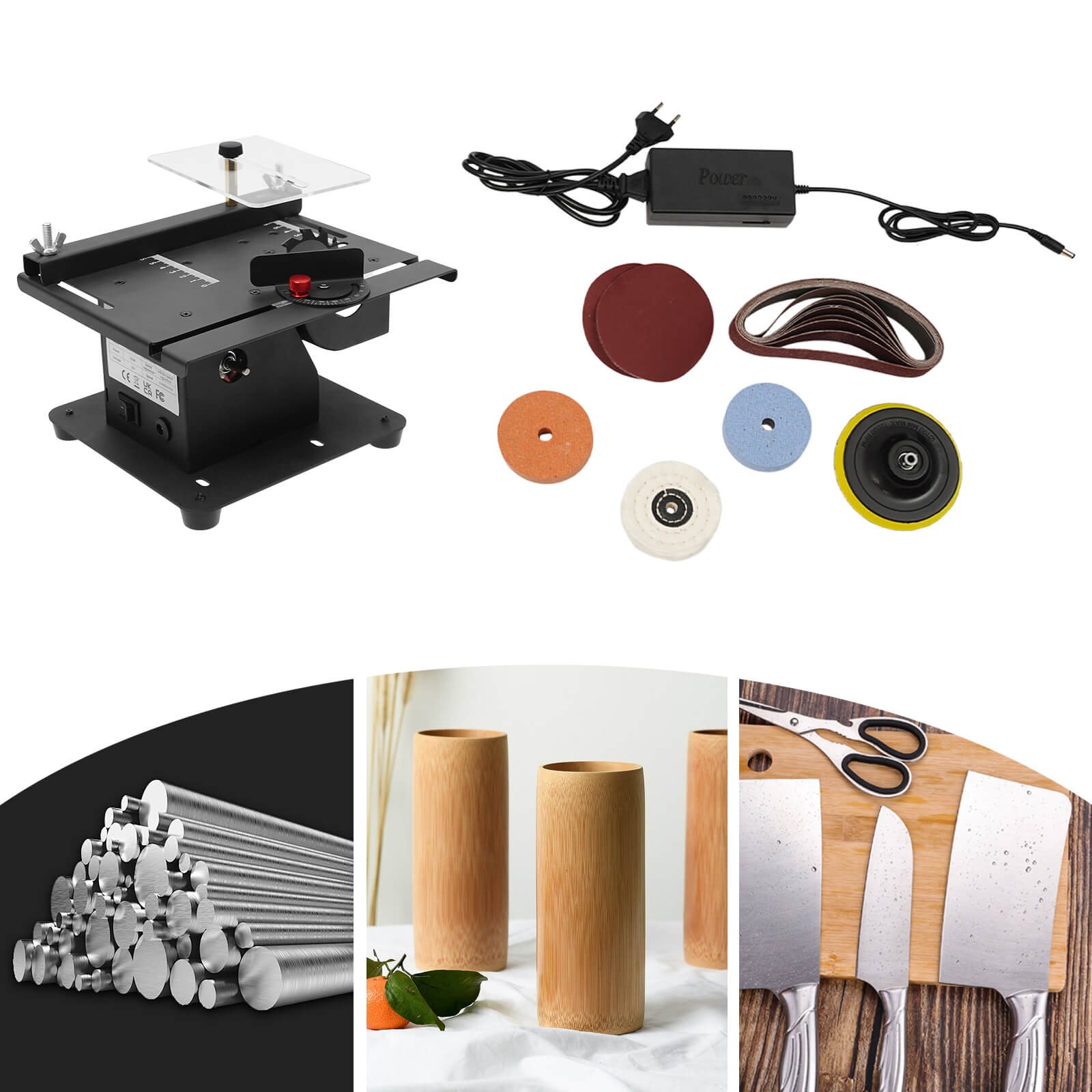 350W Mini Table Saw & Belt Sanding Machine, Sanding Machine Kit, Digital display infinitely variable speed double grinding wheel 350W Mini Table Saw & Belt Sanding Machine, Sanding Machine Kit, Digital display infinitely variable speed double grinding wheel