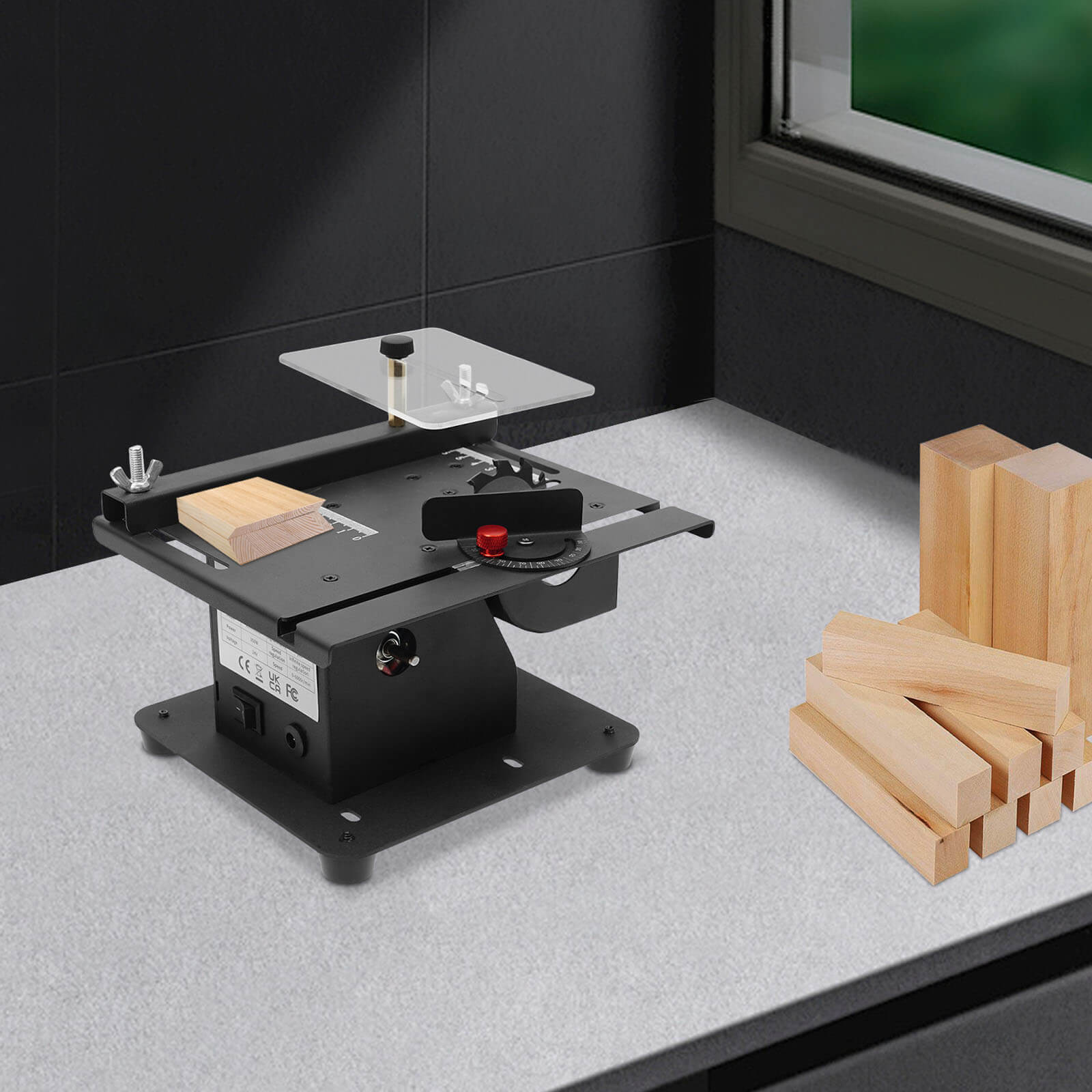 350W Mini Table Saw & Belt Sanding Machine, Sanding Machine Kit, Digital display infinitely variable speed double grinding wheel