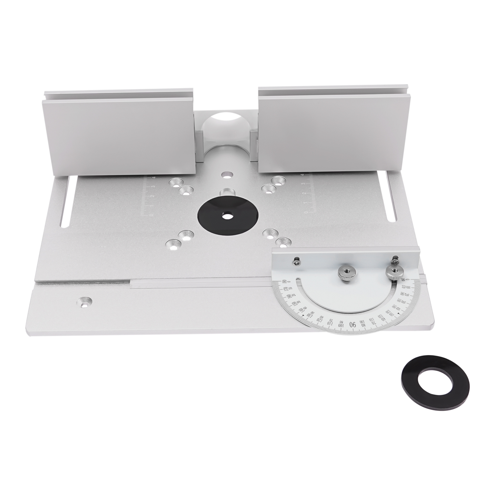 Router Table Insert Plate Aluminum Alloy Wood Milling Flip Board Trimming Tools Woodworking Engraving Machine Flip Plate Silver