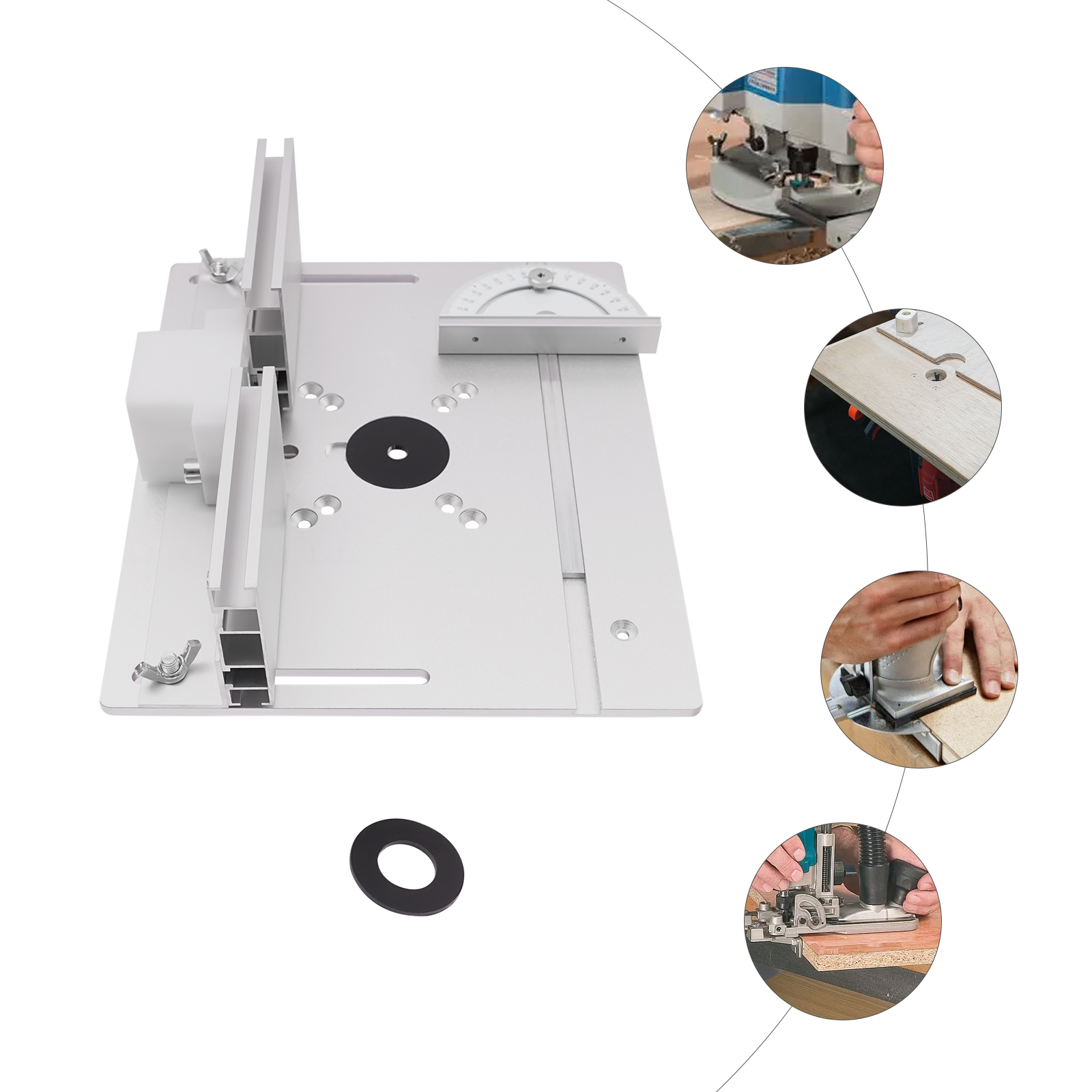 Router Table Insert Plate Aluminum Alloy Wood Milling Flip Board Trimming Tools Woodworking Engraving Machine Flip Plate Silver Router Table Insert Plate Aluminum Alloy Wood Milling Flip Board Trimming Tools Woodworking Engraving Machine Flip Plate Silver