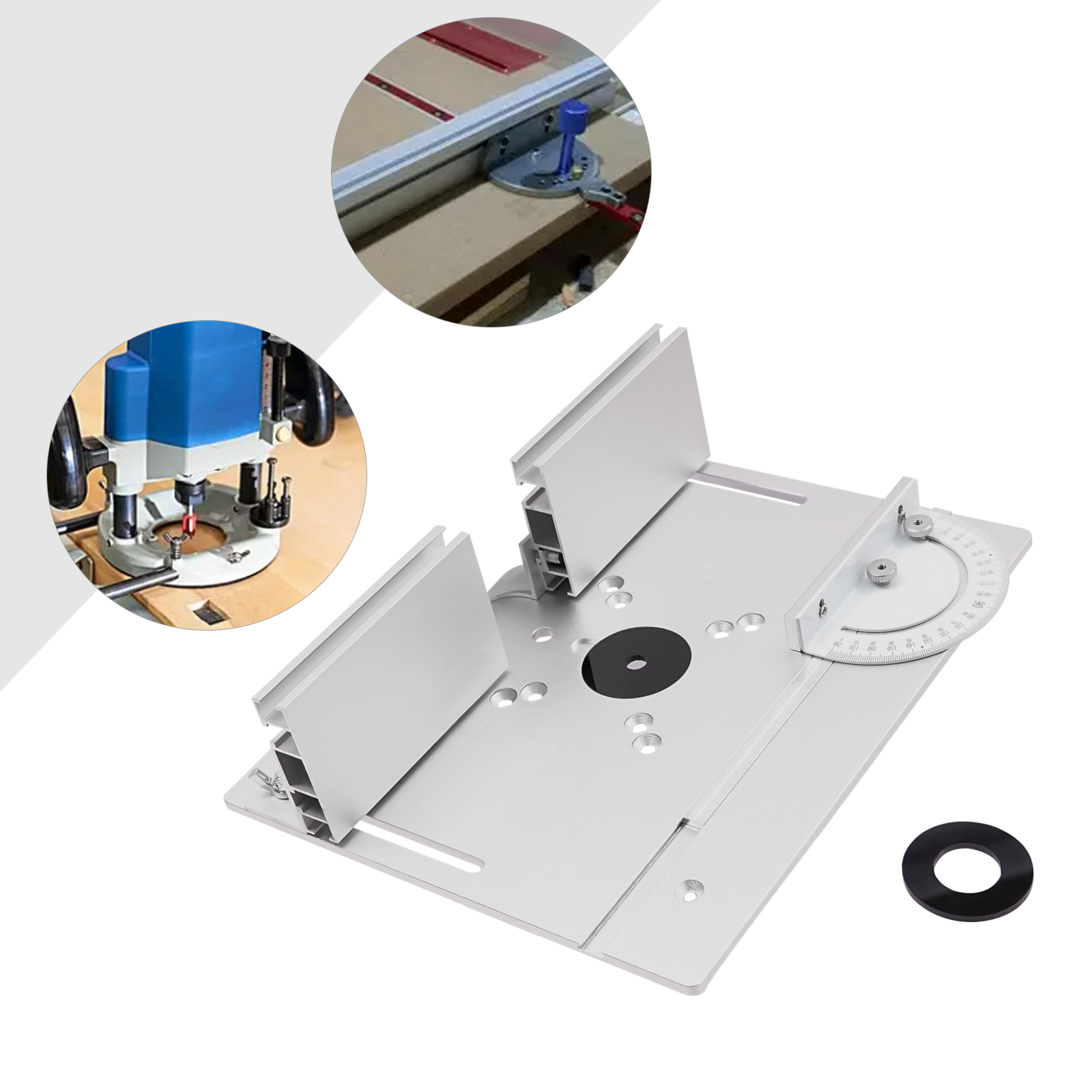 Router Table Insert Plate Aluminum Alloy Wood Milling Flip Board Trimming Tools Woodworking Engraving Machine Flip Plate Silver Router Table Insert Plate Aluminum Alloy Wood Milling Flip Board Trimming Tools Woodworking Engraving Machine Flip Plate Silver
