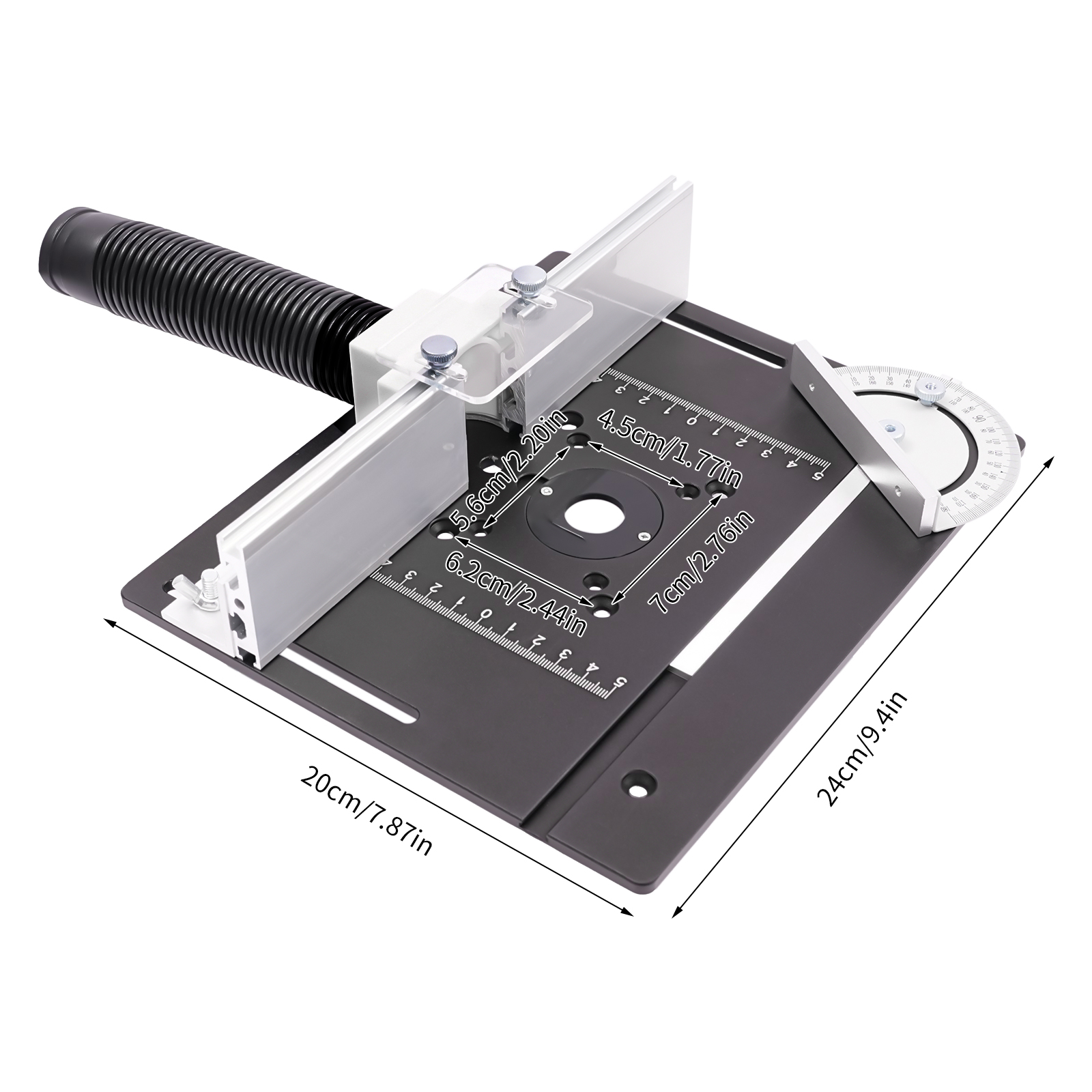 Router Table Insert Plate, Aluminum Alloy Wooden Milling Flip Board, Trimming Tools, 24*20cm Router Table Insert Plate, Aluminum Alloy Wooden Milling Flip Board, Trimming Tools, 24*20cm