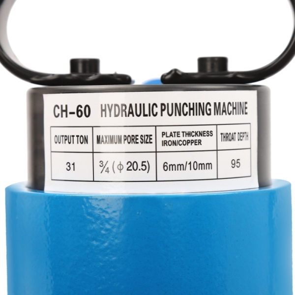 CH-60 Hydraulic Punch Press Single Oil Return Design 4 Punching Dies Used In The Energy Industry Interiors Power Construction Sites Blue