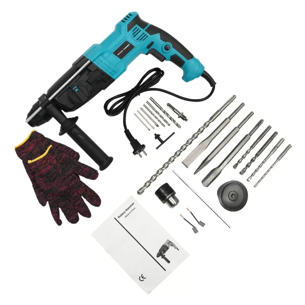 800W hammer drill, 26 mm drill, drilling power with demolition hammer in concrete 800W hammer drill, 26 mm drill, drilling power with demolition hammer in concrete