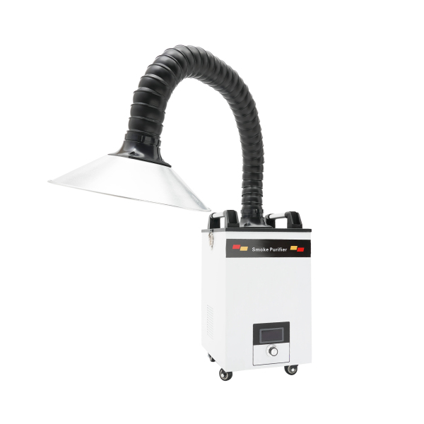 300W Soldering Smoke Absorber Welding Smoke Absorber Soldering Smoke Extractor Low Noise With 360° Rotatable Hood Universal Wheels Exhaust Vents