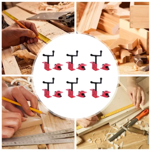 Wood Gluing Pipe Clamps Set, Heavy Duty Cast Iron Quick Release Pipe Clamps for Woodworking (6.3/4")