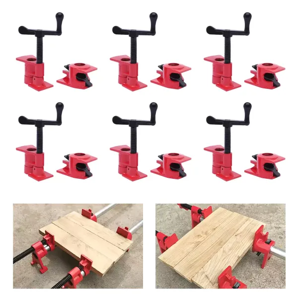 Wood Gluing Pipe Clamps Set, Heavy Duty Cast Iron Quick Release Pipe Clamps for Woodworking (6.3/4") Wood Gluing Pipe Clamps Set, Heavy Duty Cast Iron Quick Release Pipe Clamps for Woodworking (6.3/4")