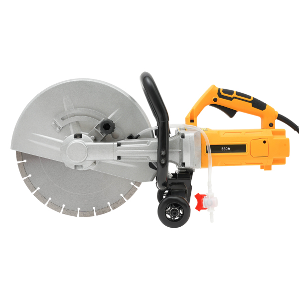 3000W Electric Concrete Saw with The 14-inch Saw Blade Concrete Cutter with Two Ergonomic Handles Two Wheels Protective Cover for Fire Prevention Demolition
