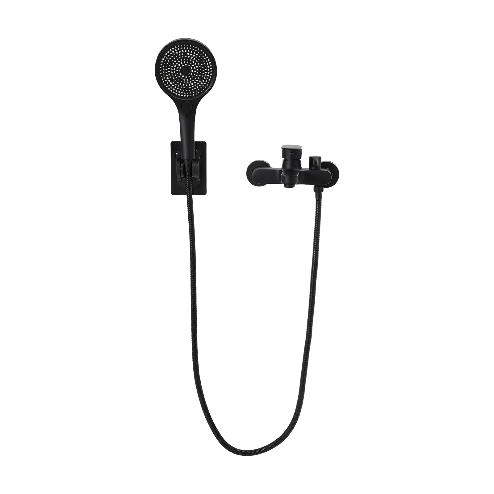 Mixer Valve Shower Bath Set, Bath Tap with Hand Shower, Wall Mounted Tap Bath with Shower Head - Black Mixer Valve Shower Bath Set, Bath Tap with Hand Shower, Wall Mounted Tap Bath with Shower Head - Black