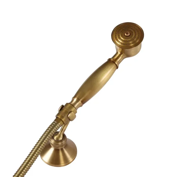 Bathtub Mixer Tap Vintage Style Retro Copper Bath Mixer Tap with Two Water Spray Modes Wall Mounted Tap Bathroom Shower Fittings Set