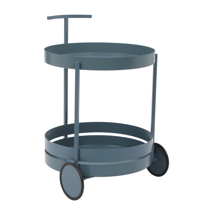 Round movable storage trolley, storage trolley with wheels, 40x61CM - blue