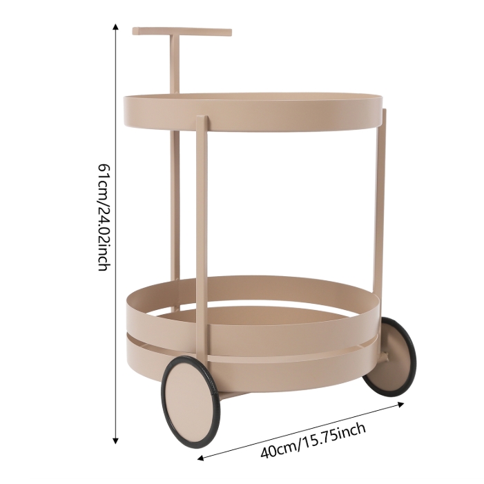 Round movable storage trolley, storage trolley with wheels, 40x61CM - Pink Round movable storage trolley, storage trolley with wheels, 40x61CM - Pink