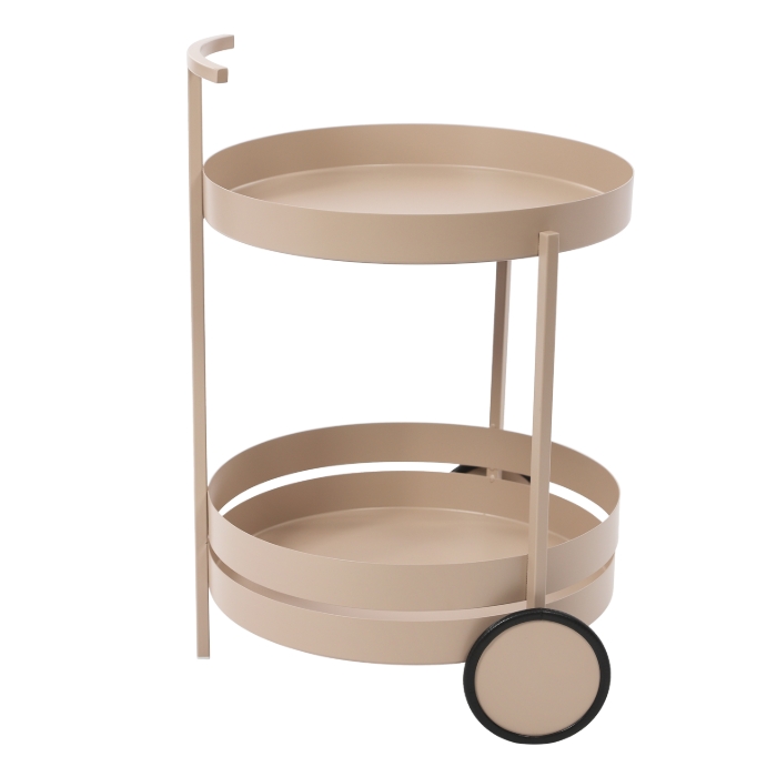 Round movable storage trolley, storage trolley with wheels, 40x61CM - Pink