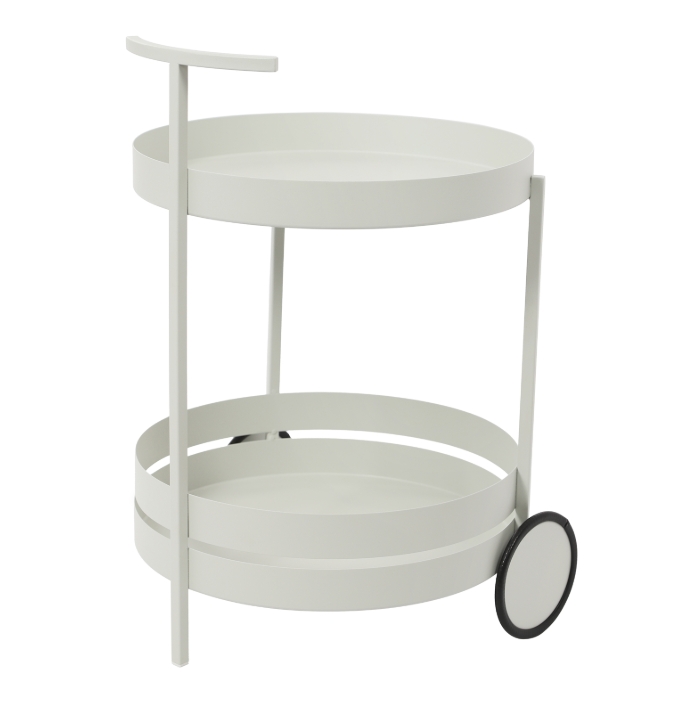Round movable storage trolley, storage trolley with wheels, 40x61CM - White Round movable storage trolley, storage trolley with wheels, 40x61CM - White