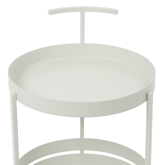 Round movable storage trolley, storage trolley with wheels, 40x61CM - White Round movable storage trolley, storage trolley with wheels, 40x61CM - White