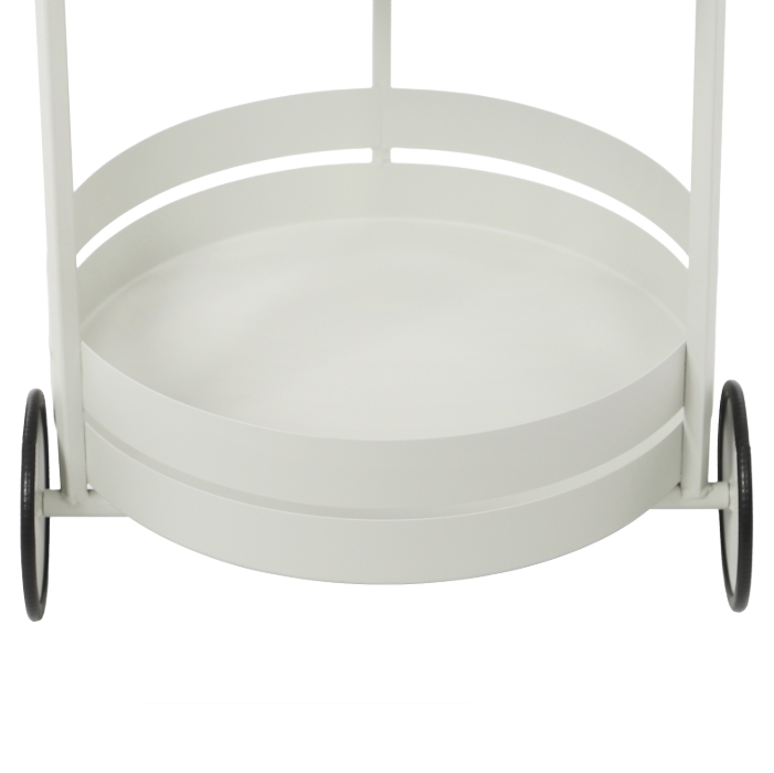 Round movable storage trolley, storage trolley with wheels, 40x61CM - White Round movable storage trolley, storage trolley with wheels, 40x61CM - White