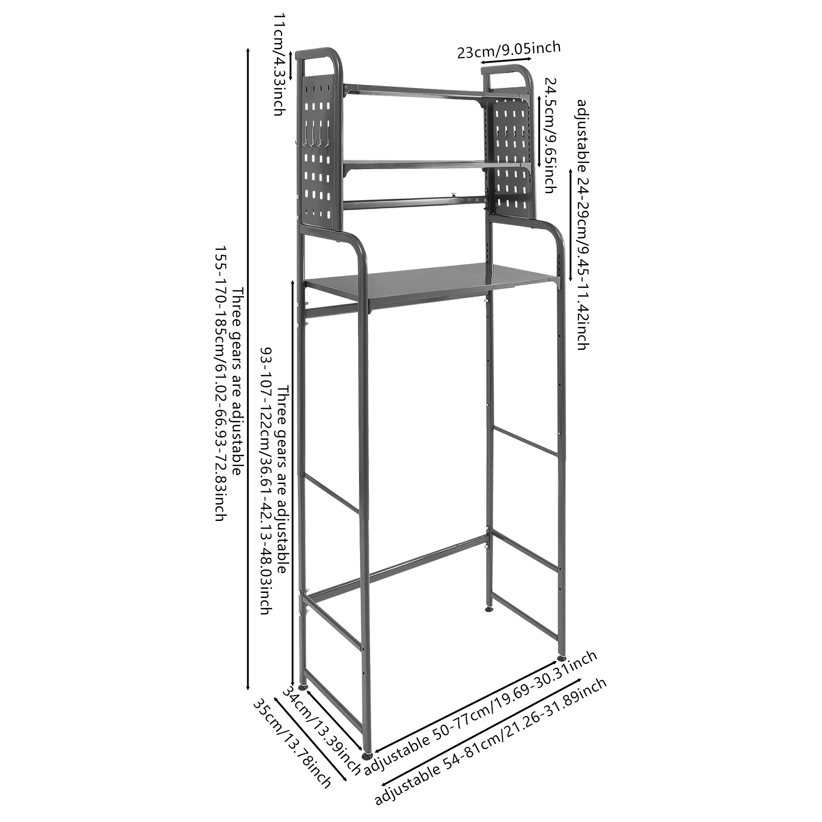 Retractable washing machine rack-gray Retractable washing machine rack-gray