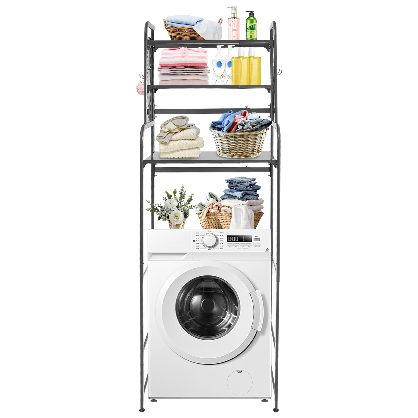 Retractable washing machine rack-gray Retractable washing machine rack-gray