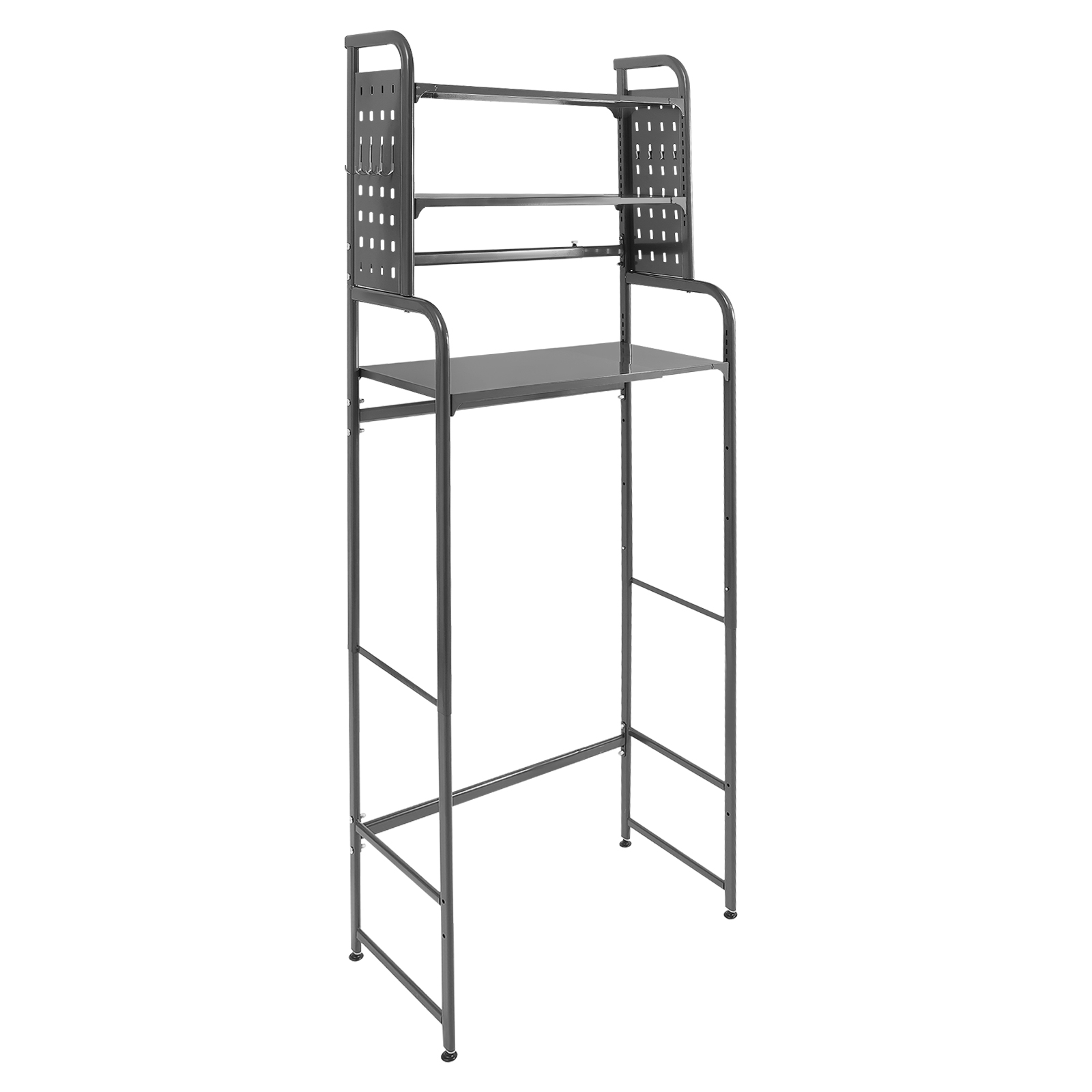Retractable washing machine rack-gray
