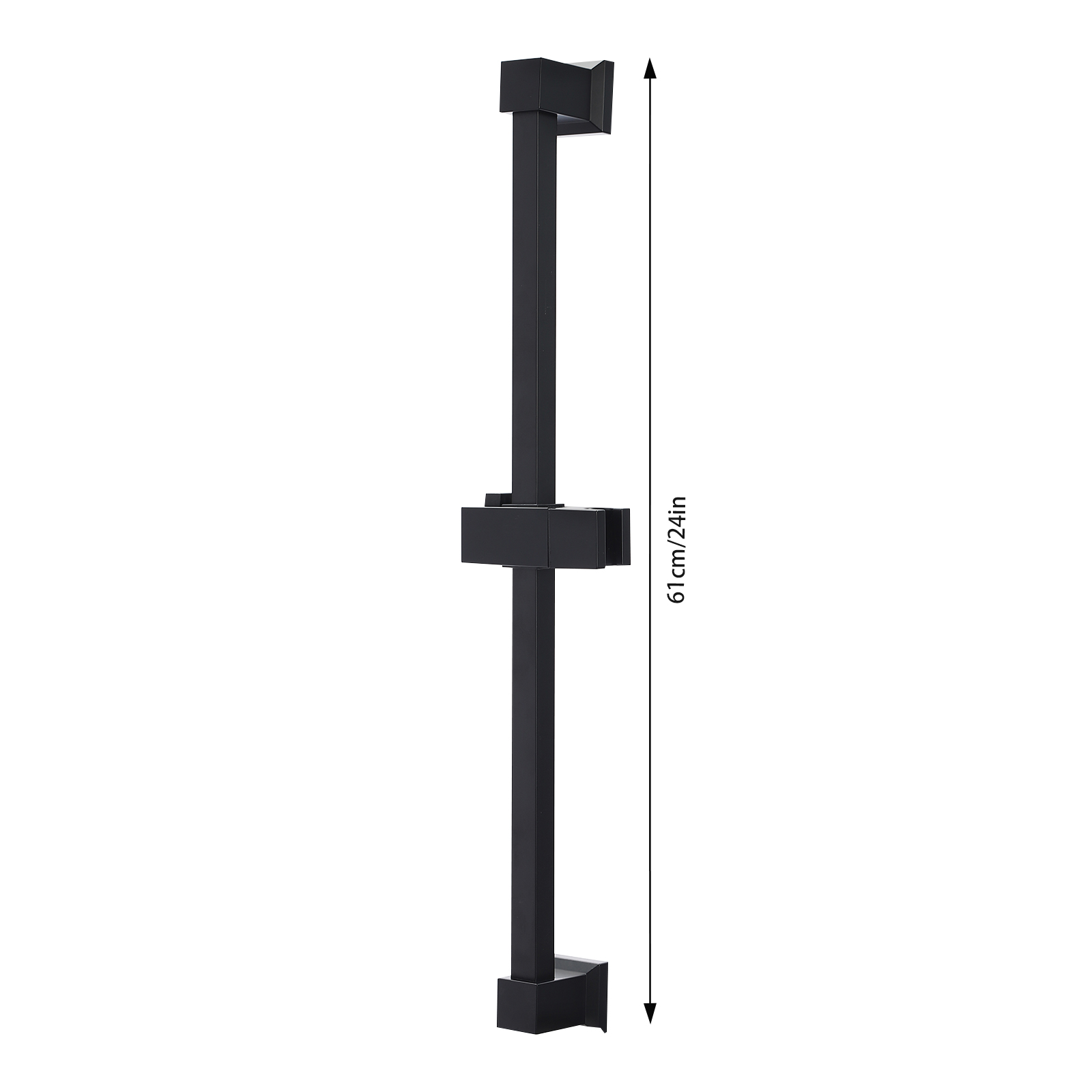 Sliding Shower Bar, Adjustable Hand Shower Support, For bathtubs, toilets, etc., Adjustable length: 62cm, Black Sliding Shower Bar, Adjustable Hand Shower Support, For bathtubs, toilets, etc., Adjustable length: 62cm, Black