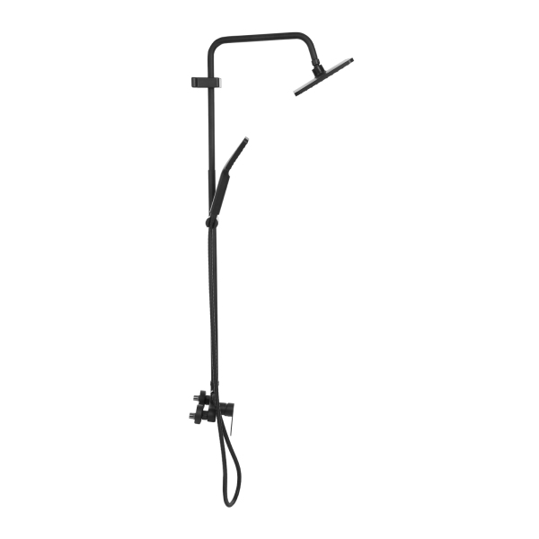Shower system with shower fitting, rain shower, shower set