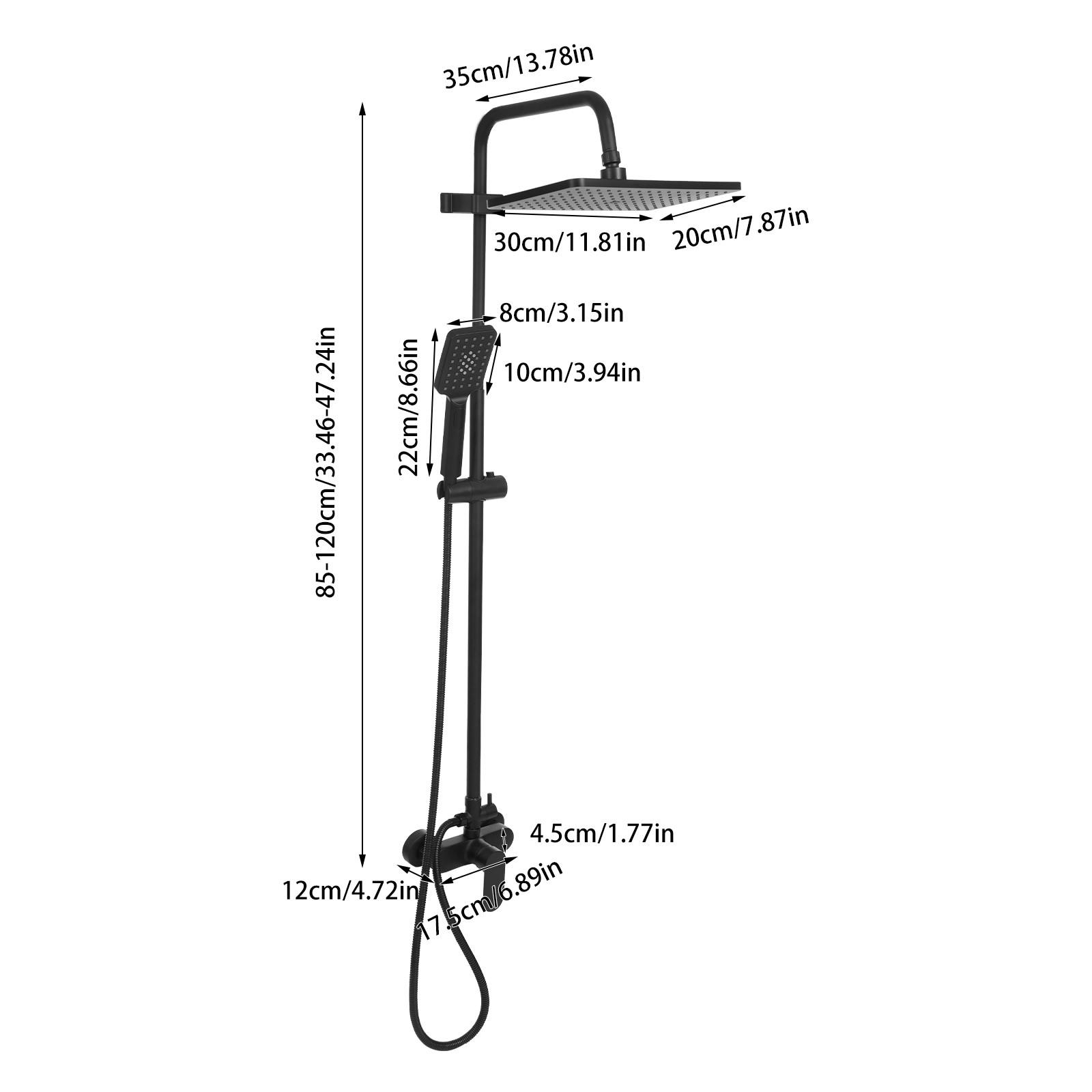 Shower system with shower fitting, rain shower, shower set Shower system with shower fitting, rain shower, shower set