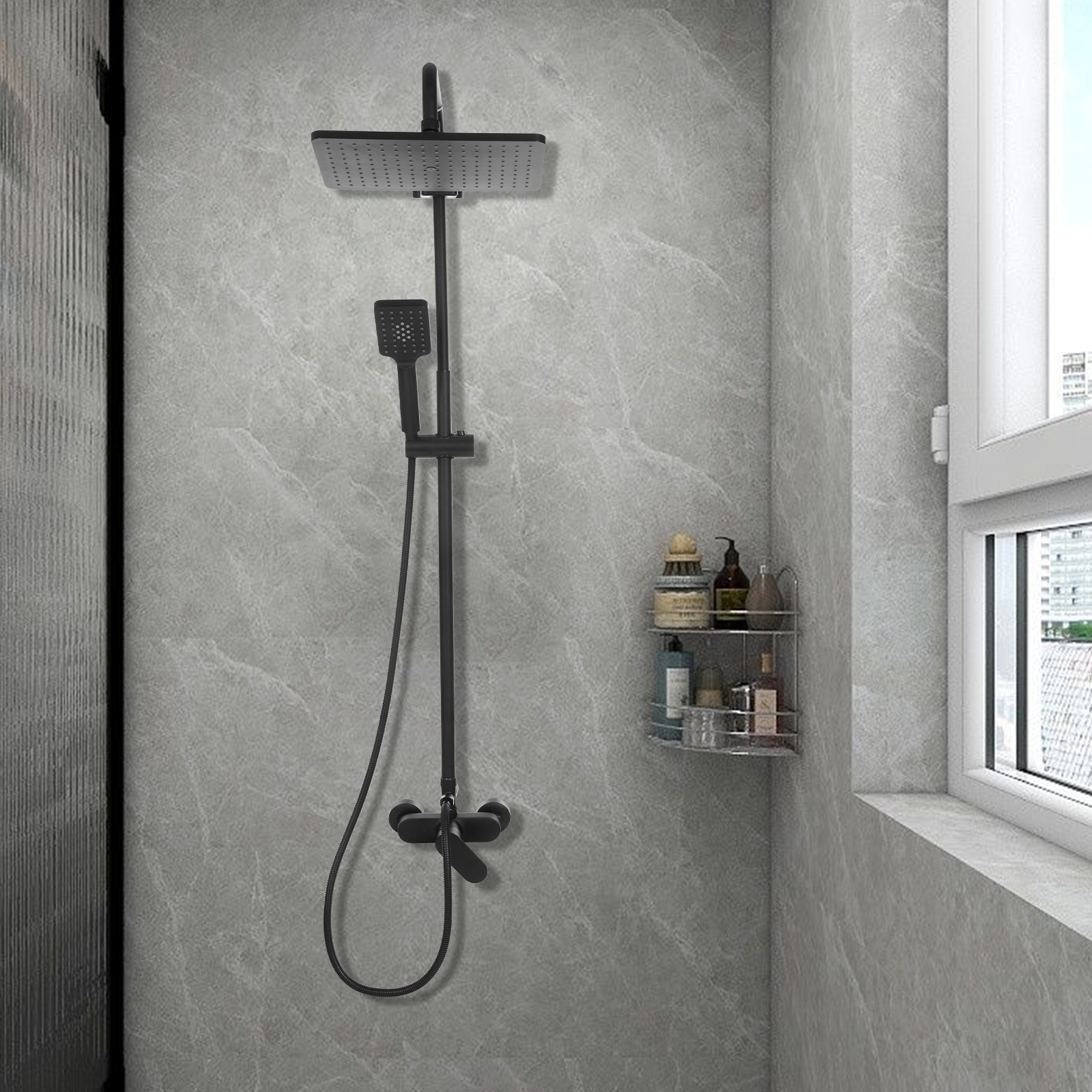 Shower system with shower fitting, rain shower, shower set Shower system with shower fitting, rain shower, shower set