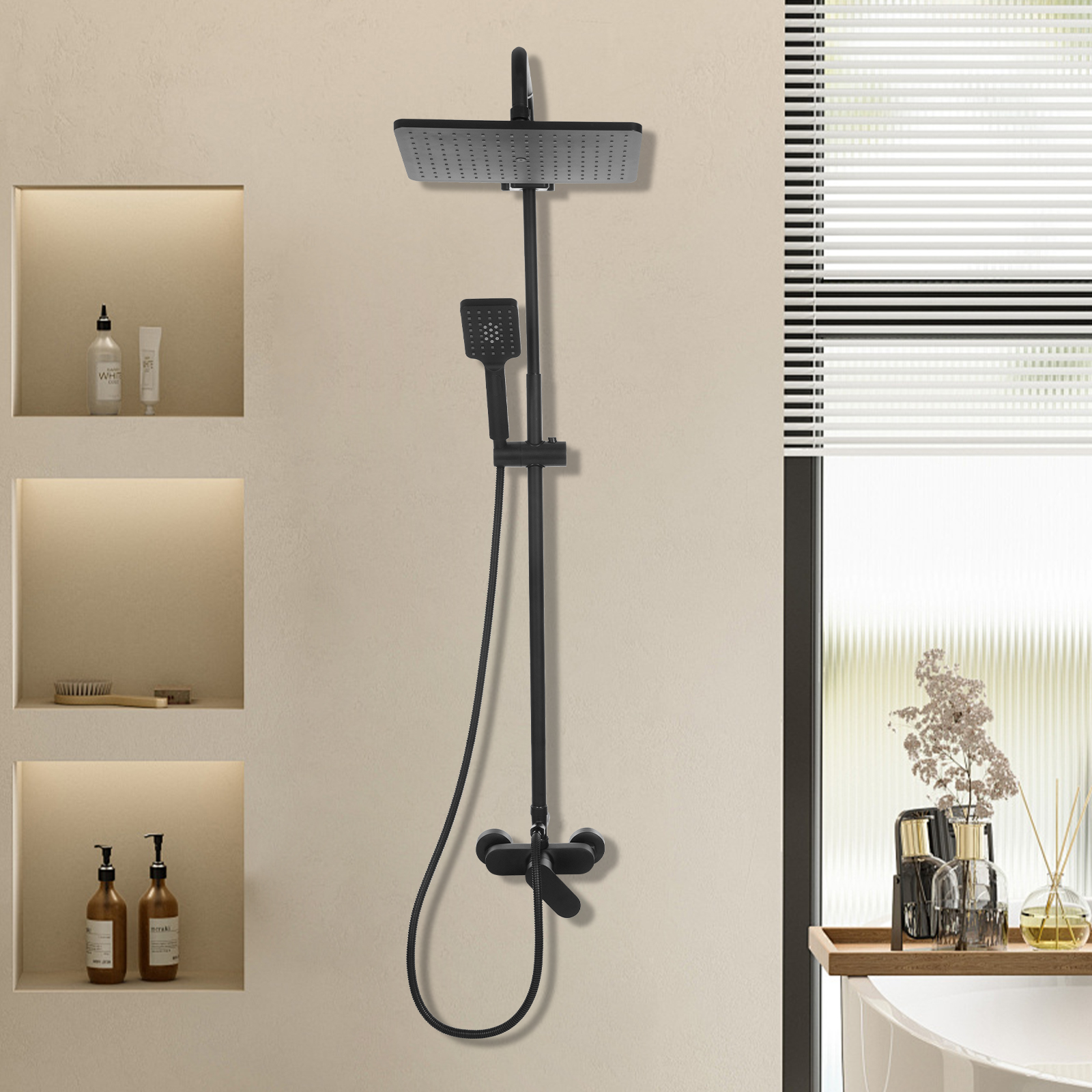 Shower system with shower fitting, rain shower, shower set Shower system with shower fitting, rain shower, shower set