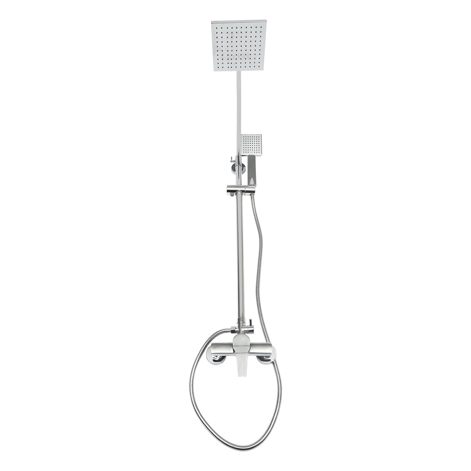 Shower System with Thermostat Rain Shower Shower Kit Hand Shower Shower Panel Rain Shower Massage Shower Faucet Silver