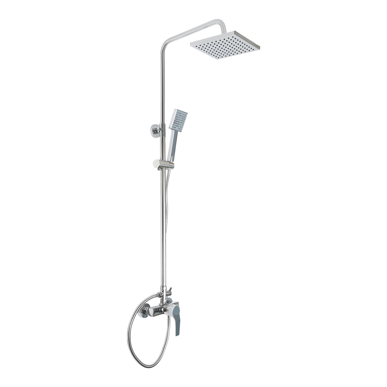Shower System with Thermostat Rain Shower Shower Kit Hand Shower Shower Panel Rain Shower Massage Shower Faucet Silver