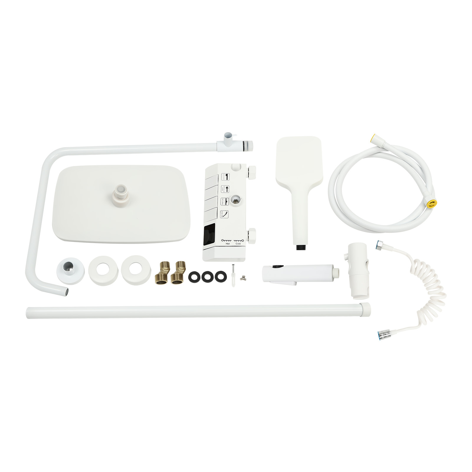 Shower Set with Extra Large Rainfall Shower System Various Water Outlet Modes Adjustable Height Use In Bed And Breakfasts Hotels White Shower Set with Extra Large Rainfall Shower System Various Water Outlet Modes Adjustable Height Use In Bed And Breakfasts Hotels White