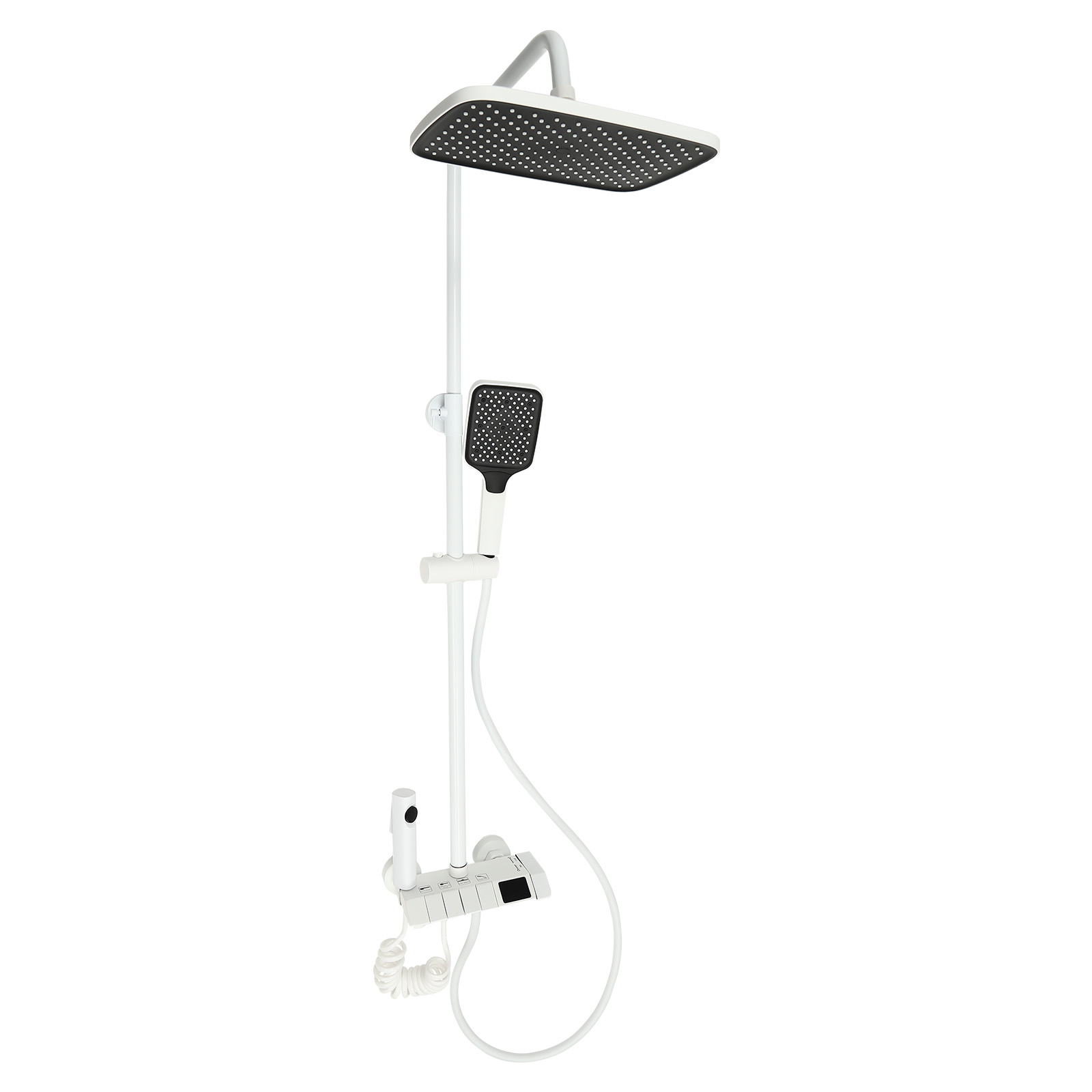 Shower Set with Extra Large Rainfall Shower System Various Water Outlet Modes Adjustable Height Use In Bed And Breakfasts Hotels White Shower Set with Extra Large Rainfall Shower System Various Water Outlet Modes Adjustable Height Use In Bed And Breakfasts Hotels White